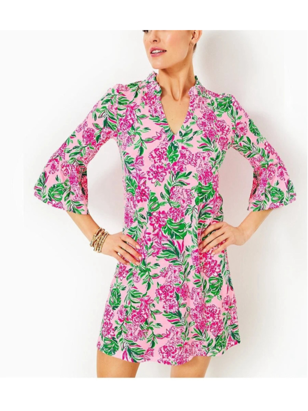 Lilly Pulitzer Hayes Conch Shell Ruffle Shift Dress Large